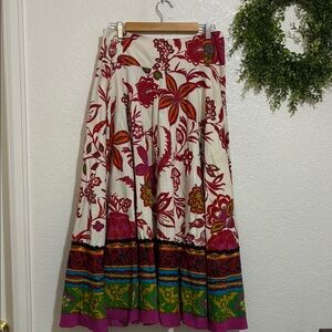 Soft Surroundings Multi Print Boho/Festival Circle Skirt